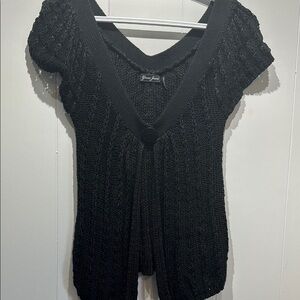 Guess Black Knit Short Sleeve Top cover cardigan
